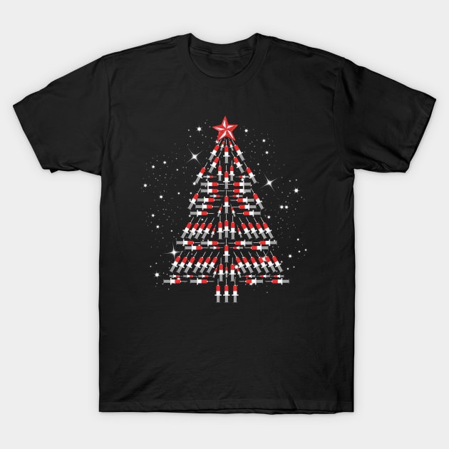 Phlebotomy Christmas Tree T-Shirt by MedleyDesigns67